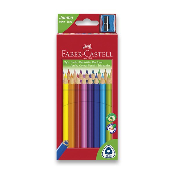 Psací potřeby - Pastelky Faber-Castell Junior Triangular 20 barev + ořezávátko