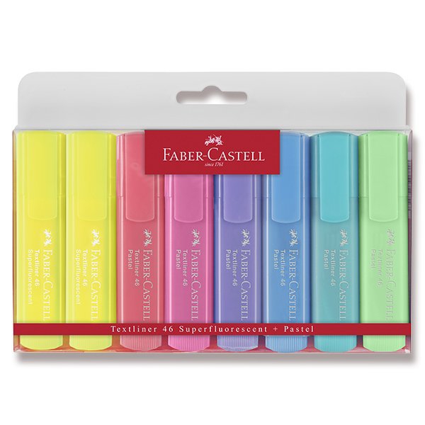 Psací potřeby - Zvýrazňovač Faber-Castell Textliner 1546 8 kusů, pastelové