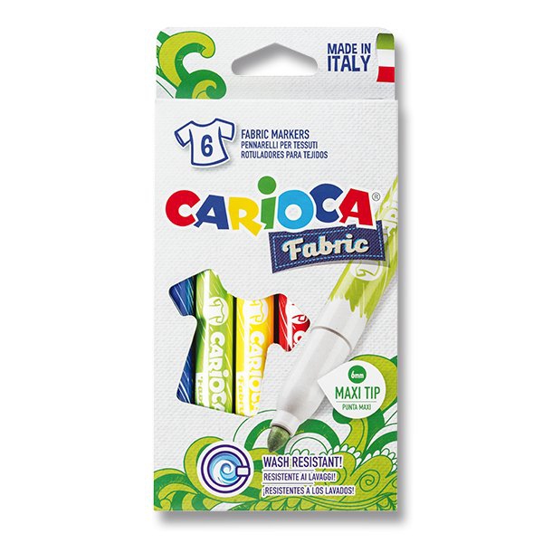 Psací potřeby - Fixy Carioca Fabricart 6 barev