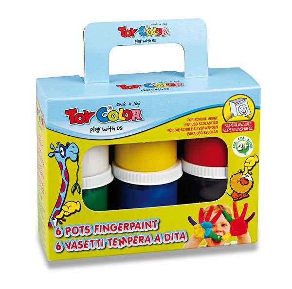 Školní a výtvarné potřeby - Prstové barvy Toy Color 6 barev, 80 ml