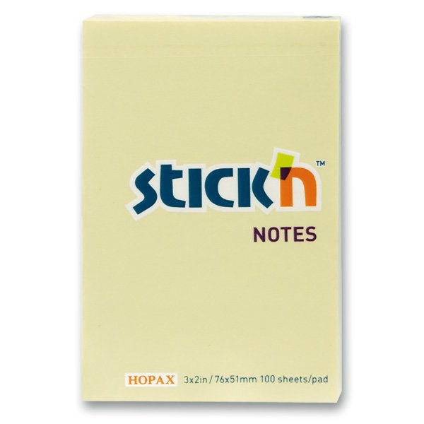 Papír tiskopisy - Samolepicí bloček Hopax Stick’n Notes 76 × 51 mm, 100 listů