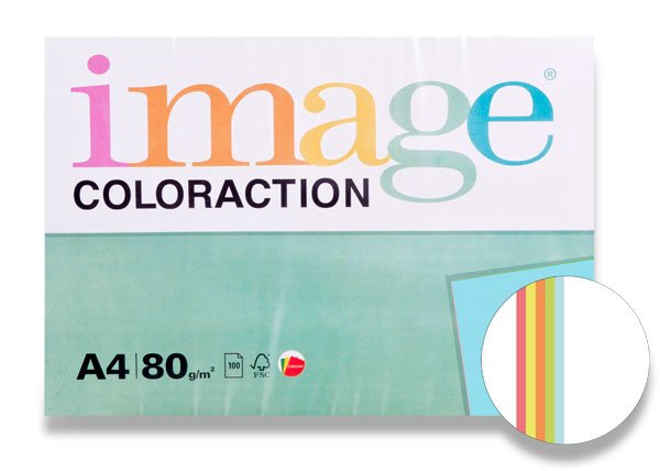 Papír tiskopisy - Barevný papír Image Coloraction - Mix pastel 80 g, 5 x 20 listů