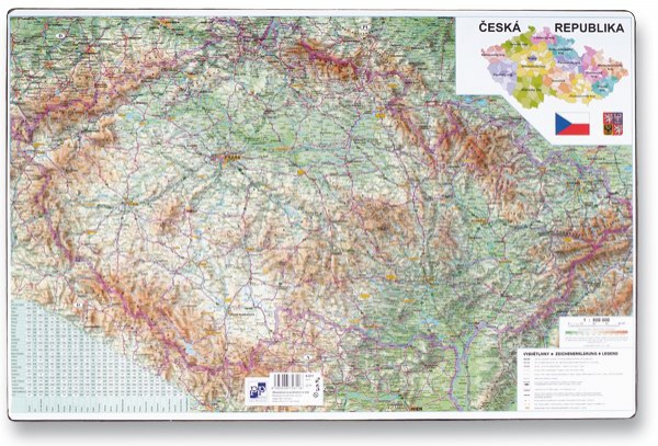 Školní a výtvarné potřeby - Podložka na stůl - Mapa České republiky 60 x 40 cm