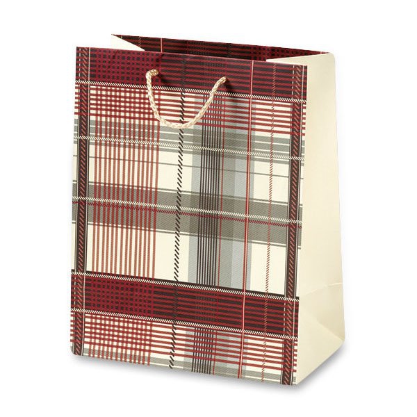Obalový materiál - Dárková taška Check 300 x 120 x 410 mm