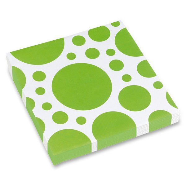 Školní a výtvarné potřeby - Ubrousky Solid Color Dots zelené