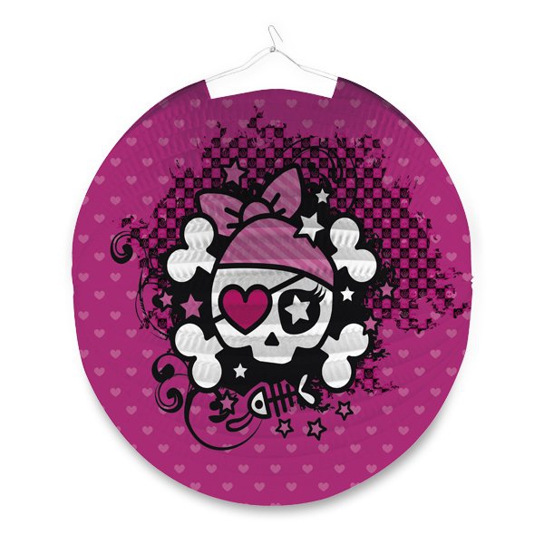Školní a výtvarné potřeby - Papírový lampion Pink Pirate průměr 25 cm