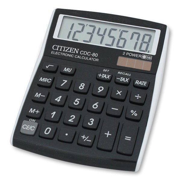 Kancelářské potřeby - Stolní kalkulátor Citizen CDC-80 černý