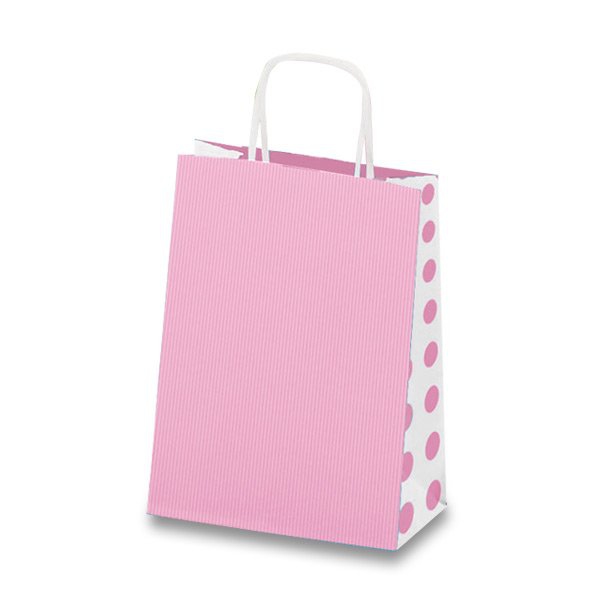 Obalový materiál - Dárková taška Tinta Unita Dots růžová