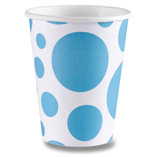 Školní a výtvarné potřeby - Papírové kelímky Solid Color Dots modré