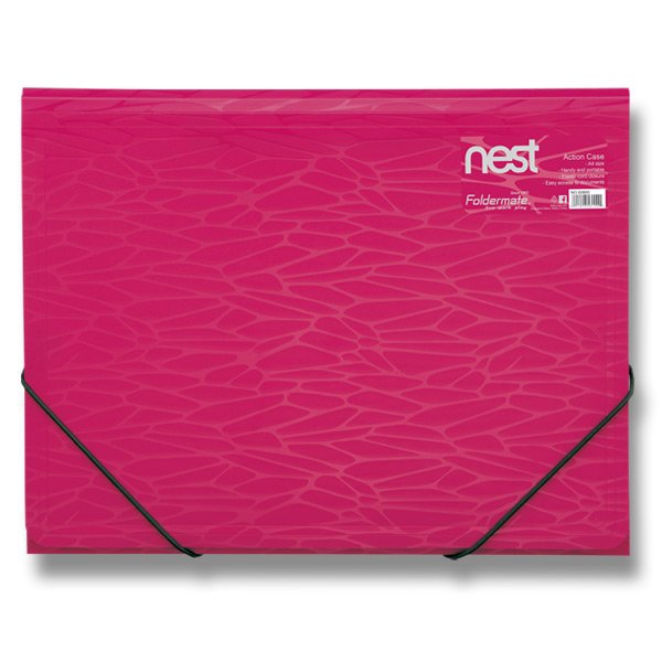 Třídění a archivace - Tříchlopňové desky s gumou FolderMate Nest růžové