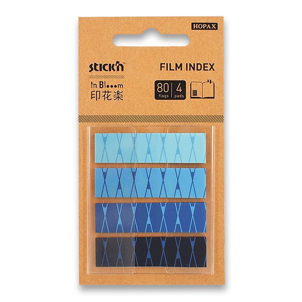 Papír tiskopisy - Samolepicí záložky Hopax Stick’n Pop-Up in Bloom 45 x 12 mm, 4 x 20 listů, modré