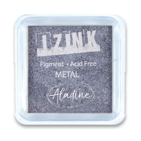 Školní a výtvarné potřeby - Razítkovací polštářek Aladine Izink metalický, stř. modř