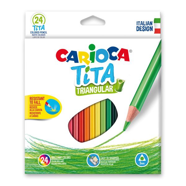 Psací potřeby - Pastelky Carioca Tita Triangular 24 barev