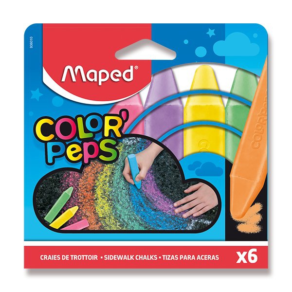 Školní a výtvarné potřeby - Křídy na chodník Maped 6 barvy