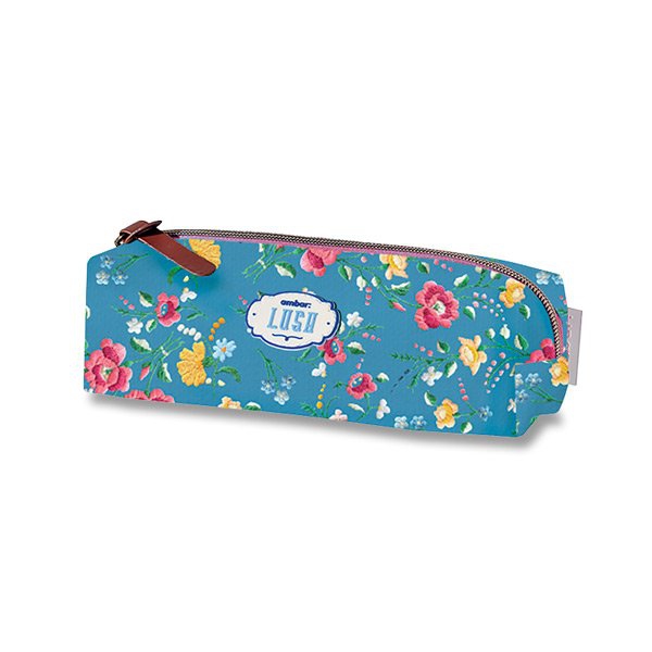 Školní a výtvarné potřeby - Pouzdro AMBAR Lusa Flowers modré