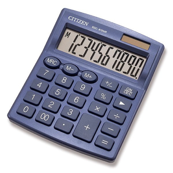 Kancelářské potřeby - Stolní kalkulátor Citizen SDC-810NR modrý