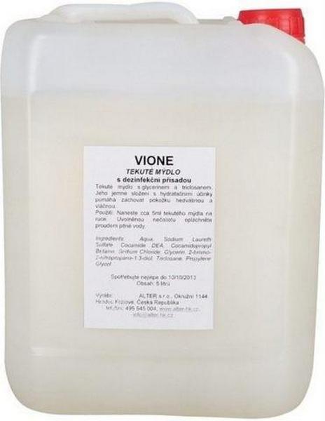Obalový materiál drogerie - Tekuté mýdlo s dezinfekční přísadou Vione 5l