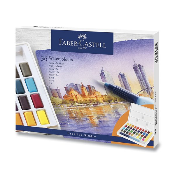 Psací potřeby - Vodové barvy Faber-Castell s paletkou 36 barev