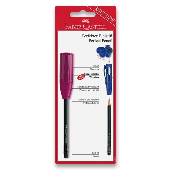 Psací potřeby - Grafitová tužka Faber-Castell Perfect Pencil III blistr, mix barev