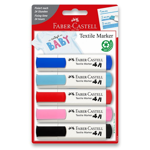 Psací potřeby - Popisovače na textil Faber-Castell 5 barev