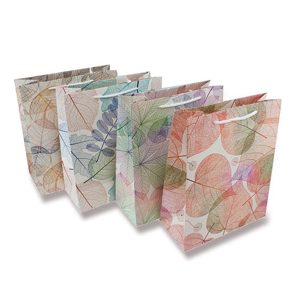 Obalový materiál - Dárková taška Listy 320 x 260 x 120 mm