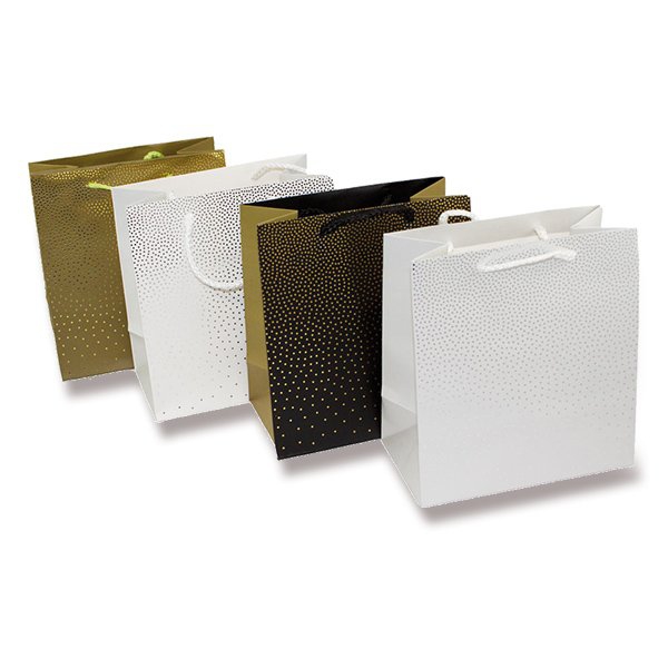 Obalový materiál - Dárková taška Tečky 320 x 260 x 120 mm