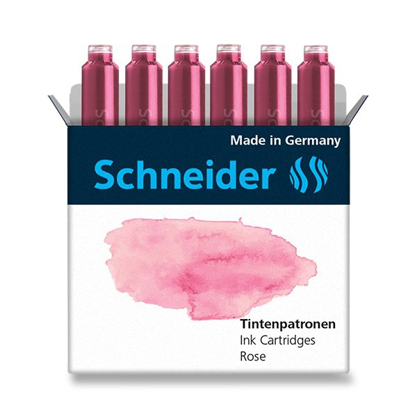 Psací potřeby - Inkoustové bombičky Schneider, 6 ks růžové