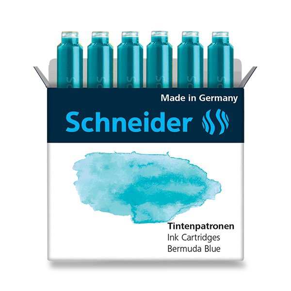 Psací potřeby - Inkoustové bombičky Schneider, 6 ks oceánová modrá
