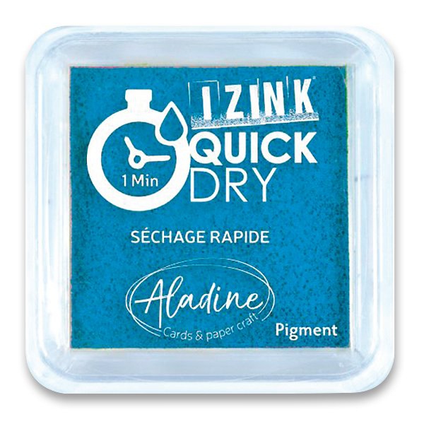 Školní a výtvarné potřeby - Razítkovací polštářek Aladine Izink Quick Dry tyrkysová