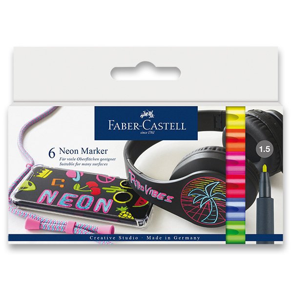 Psací potřeby - Popisovač Faber-Castell Neon 6 barev