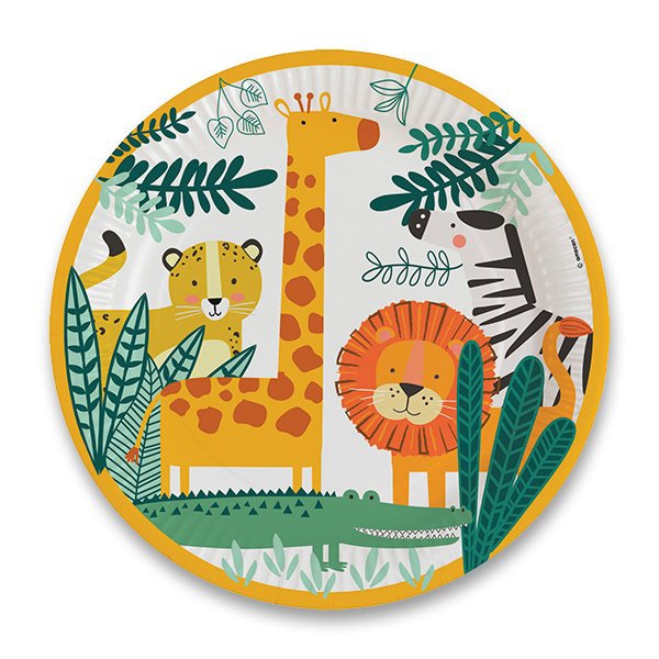 Školní a výtvarné potřeby - Papírové talířky Get Wild průměr 22,8 cm, 8 ks