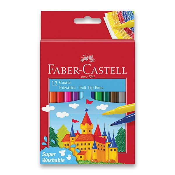 Psací potřeby - Dětské fixy Faber-Castell Castle 12 barev