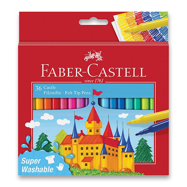 Psací potřeby - Dětské fixy Faber-Castell Castle 36 barev