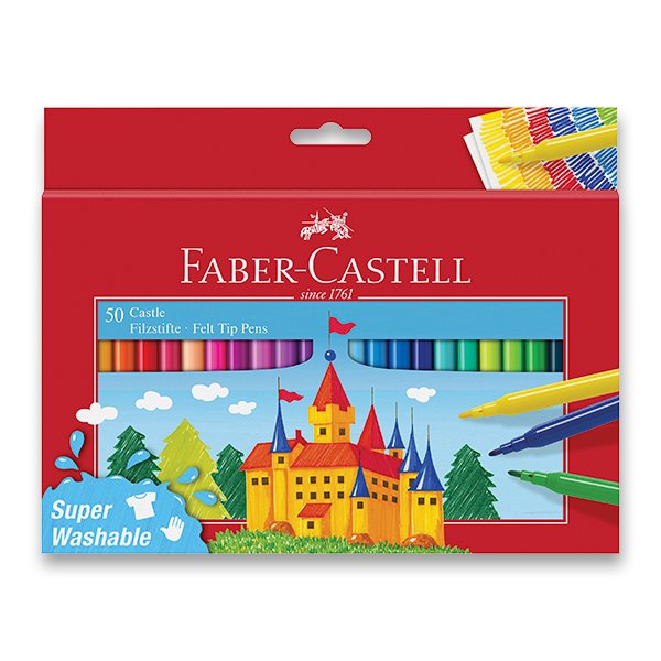 Psací potřeby - Dětské fixy Faber-Castell Castle 50 barev