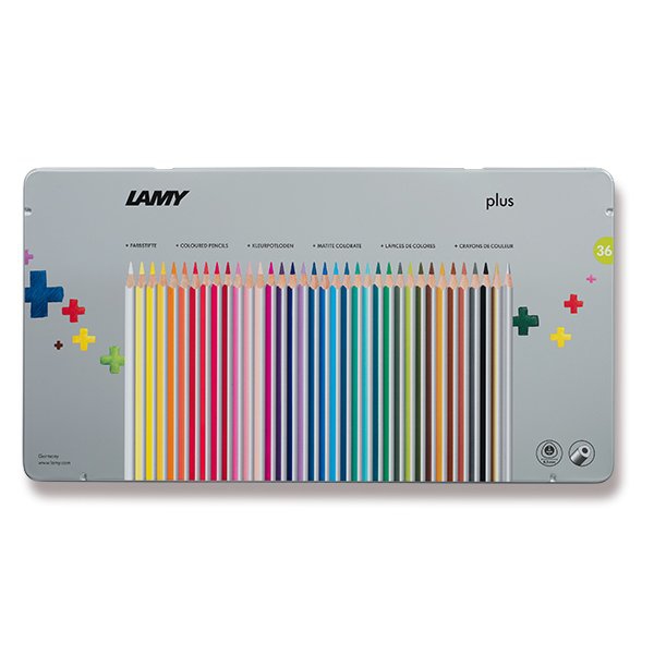 Psací potřeby - Lamy plus pastelky, 36 barev, plechová krabička