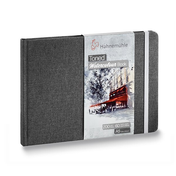 Papír tiskopisy - Skicář Hahnemühle Toned Watercolour Book Grey Landscape A5, 30 listů