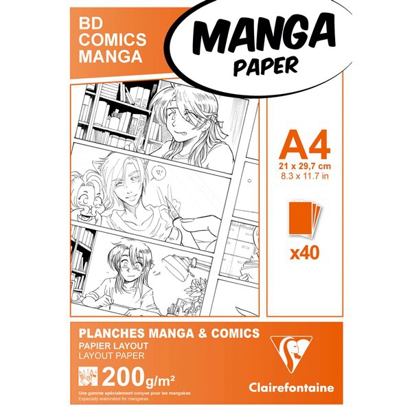 Papír tiskopisy - Blok Clairefontaine Manga BD Comic pack A4, 40 listů, 200g