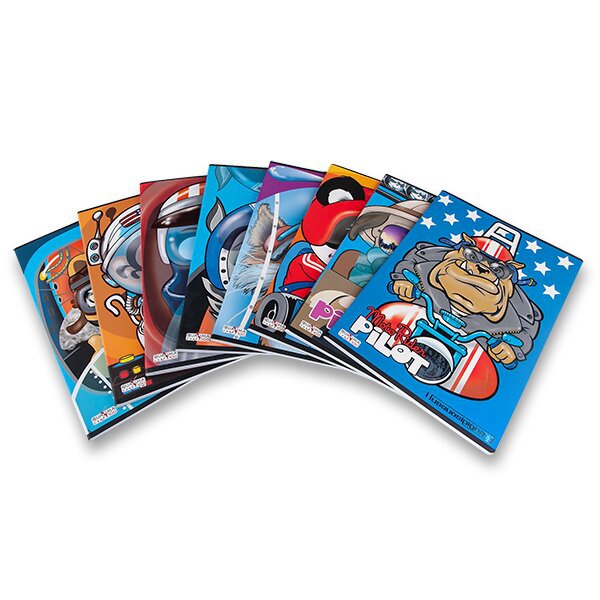 Školní a výtvarné potřeby - Školní sešit Pigna Pilot A4, linkovaný, 36 listů, mix motivů