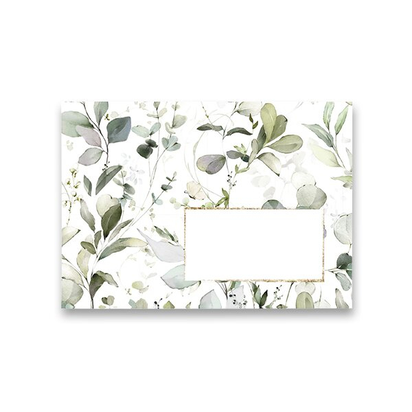 Papír tiskopisy - Barevná obálka Clairefontaine Eucalyptus C6, olizová, 20 ks zelená III.