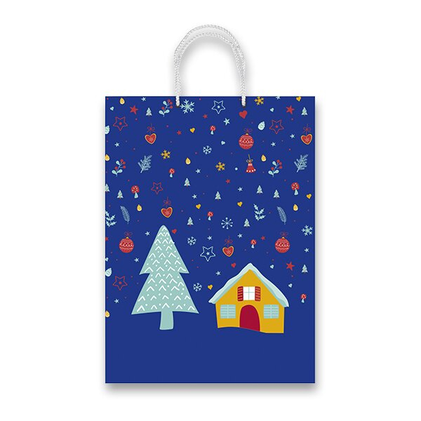 Obalový materiál - Dárková taška Christmas Snowfall různé rozměry 200 x 100 x 250 mm