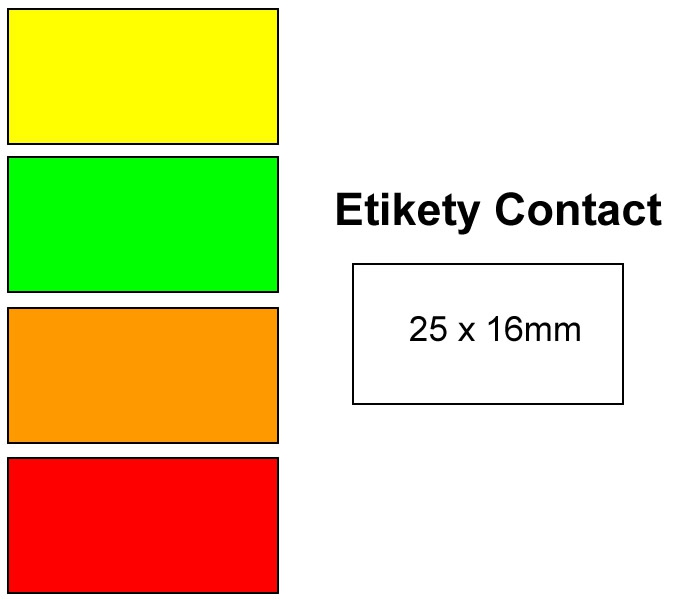 Papír tiskopisy - Cenové etikety Contact 25x16 mm