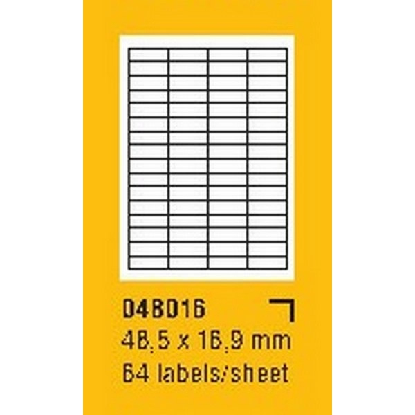Papír tiskopisy - Etikety na archu SOREX - A4, 48,5 x 16,9mm, 6400 etiket
