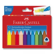Voskovky Faber-Castell Wax Triangular Crayons 12 barev, trojhranné