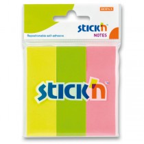 Samolepicí záložky Hopax Stick’n Notes 76 x 25 mm, 3 × 50 listů, neonové