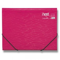 Tříchlopňové desky s gumou FolderMate Nest růžové