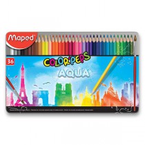 Pastelky Maped Color´Peps Metal Box Aqua 36 barev + štětec