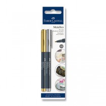 Popisovač Faber-Castell Pitt Artist Pen Metallic zlatá a stříbrná