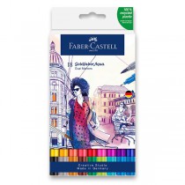 Popisovač Faber-Castell Goldfaber Aqua Dual Marker sada, 18 barev