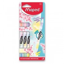 Zvýrazňovač Maped Fluo Peps Duo Pastel sada, 3 ks