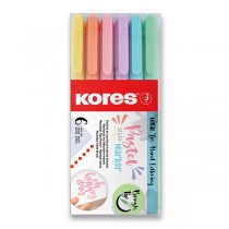 Popisovač Kores Style Brush Marker Pastel, 6 barev